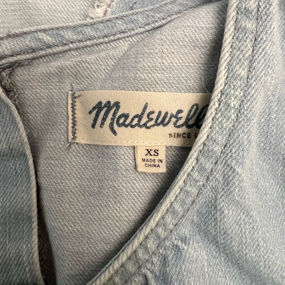 Madewell Split Back Denim Raw Hem Tank Top - Picture 4 of 5